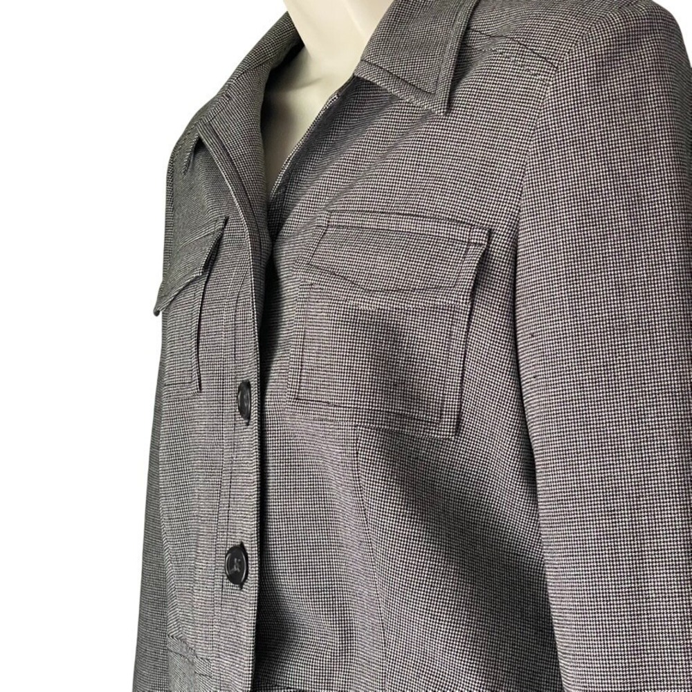 Banana Republic Italy Wool Houndstooth Cropped Blazer Jacket Size 4 - Picture 4 of 11